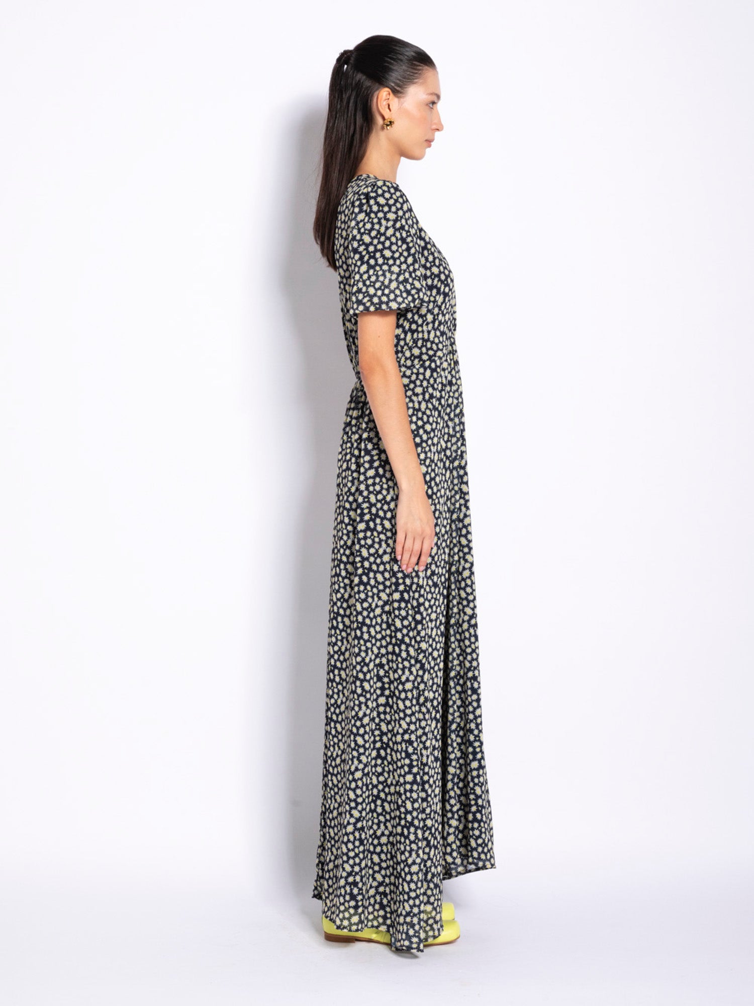 Abito lungo stampa micro margherita | Uncategorized da donna