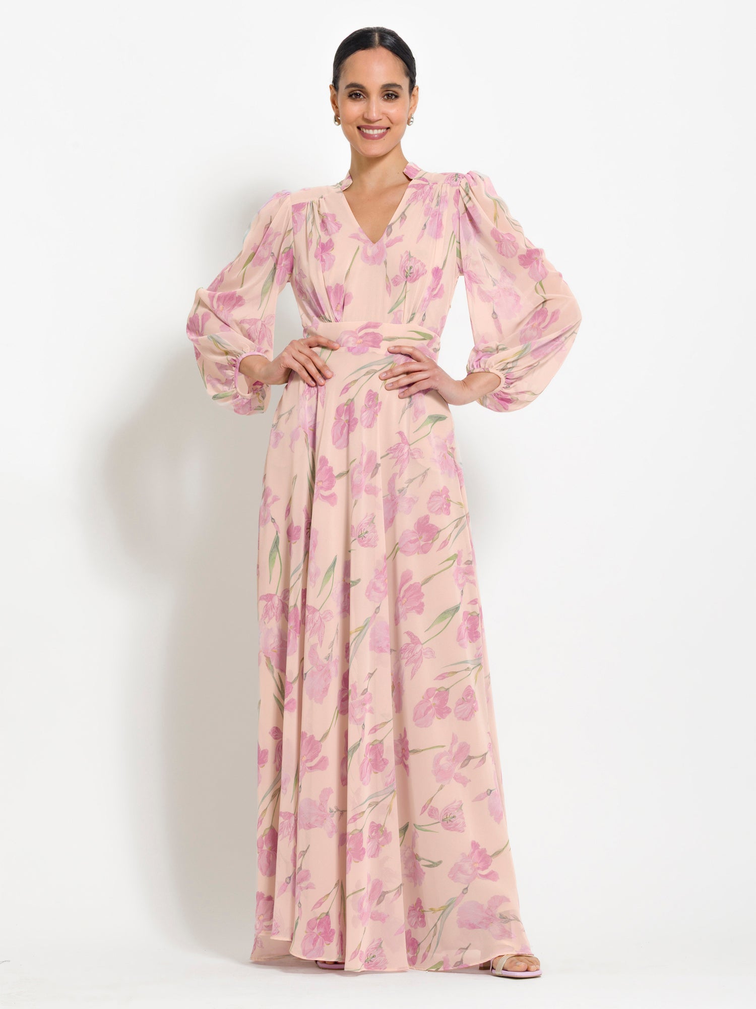 Abito lungo stampa orchidea | Uncategorized da donna