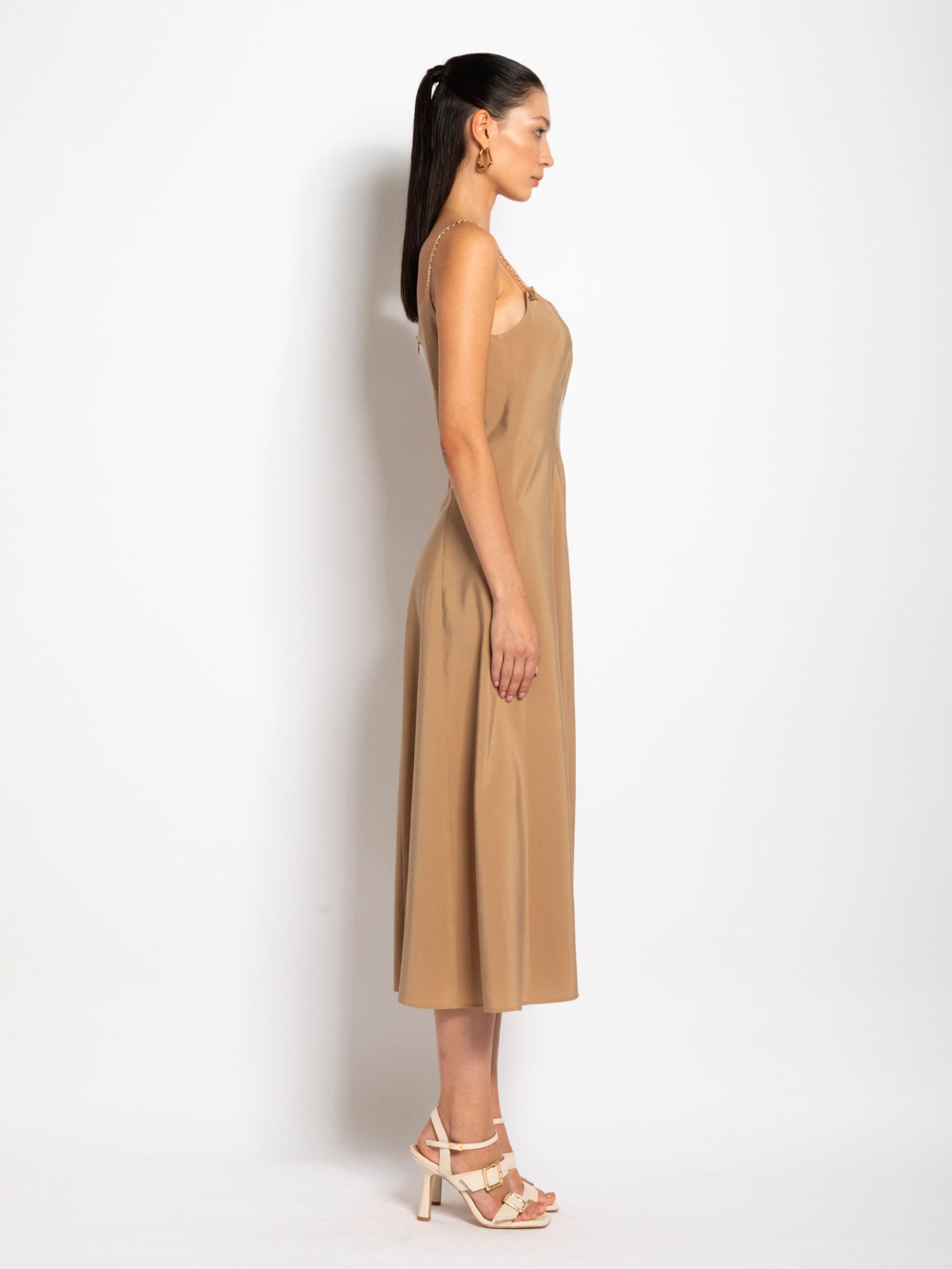 Abito lungo con bretelle catena in tencel | Uncategorized da donna