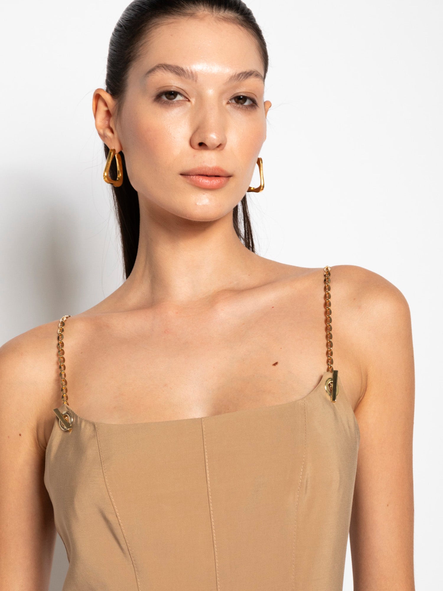 Abito lungo con bretelle catena in tencel | Uncategorized da donna