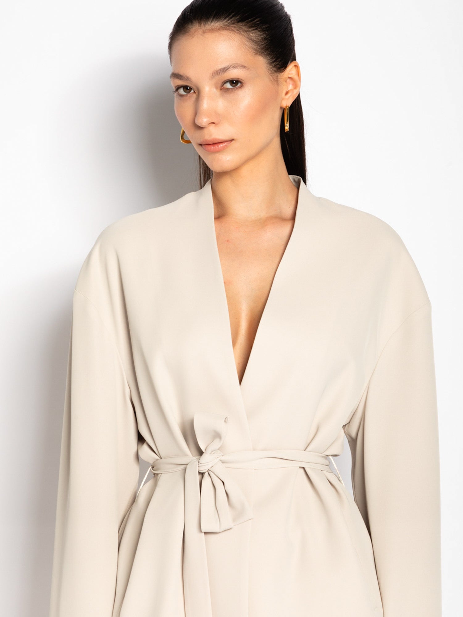 Caban cinturato in diagonale fluido | Uncategorized da donna