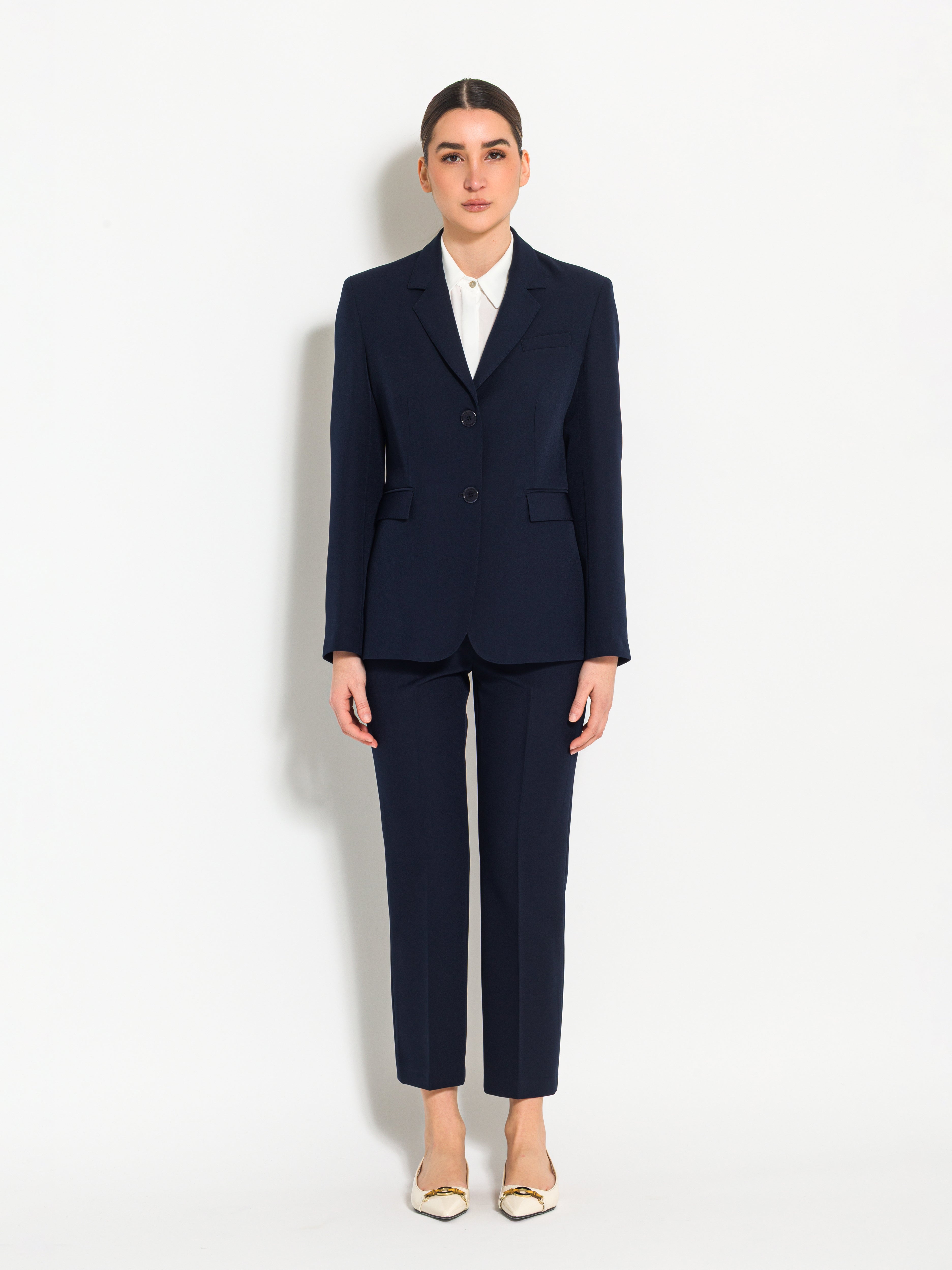 Pantalone in tessuto tecnico diagonale a trombetta | Uncategorized da donna