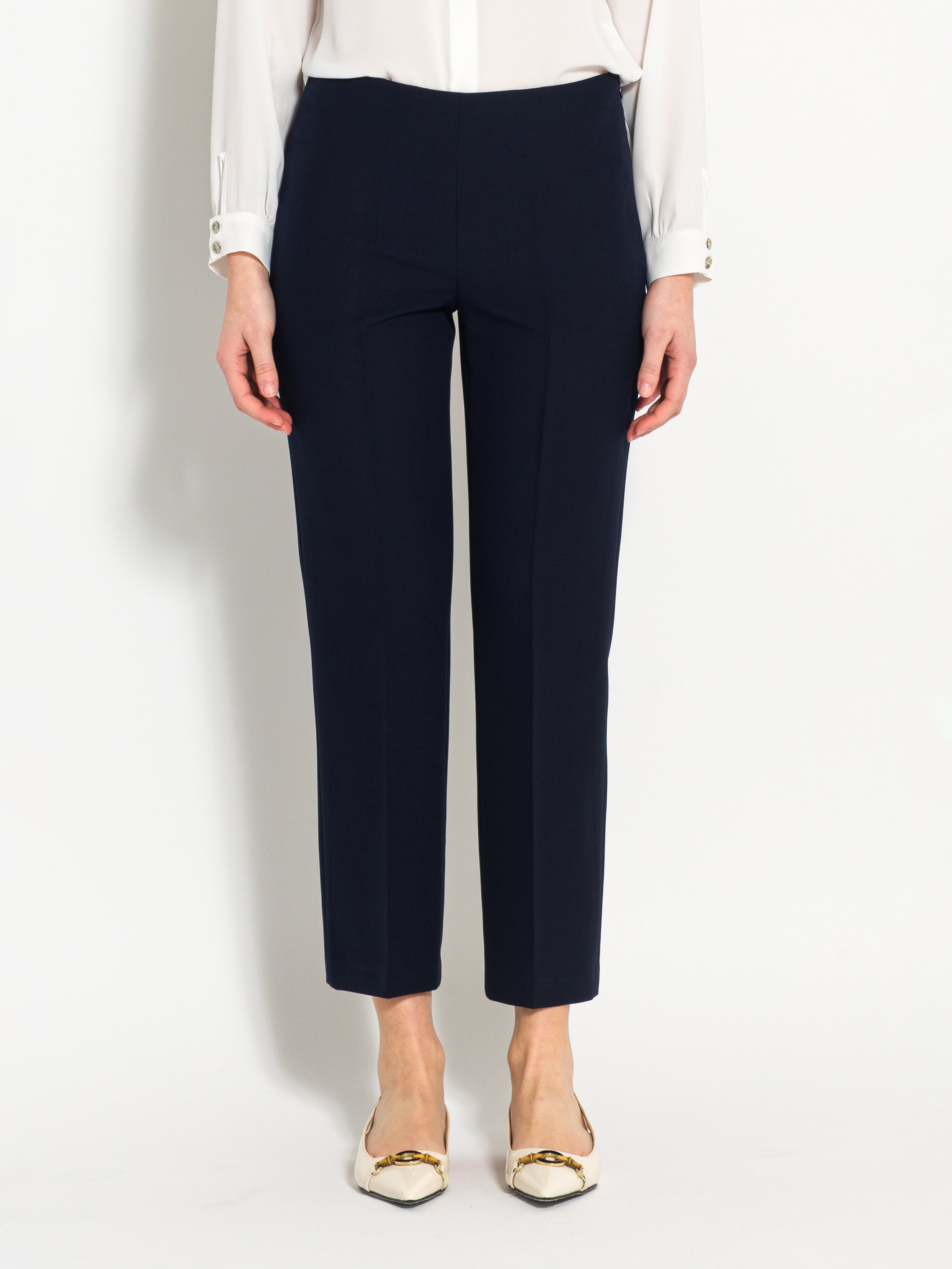 Pantalone in tessuto tecnico diagonale a trombetta | Uncategorized da donna