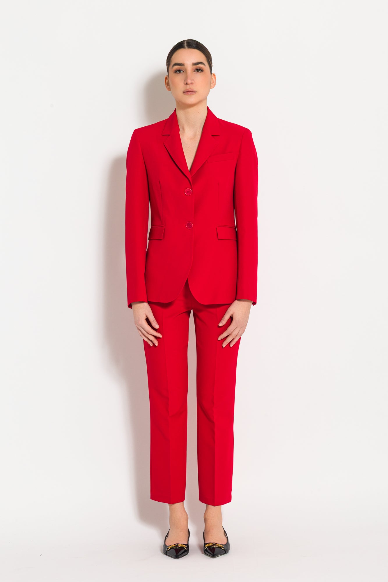 Pantalone in tessuto tecnico diagonale a trombetta | Uncategorized da donna