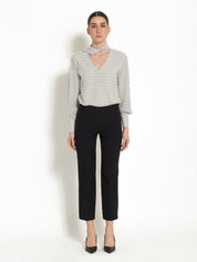 Pantalone in tessuto tecnico diagonale a trombetta | Uncategorized da donna