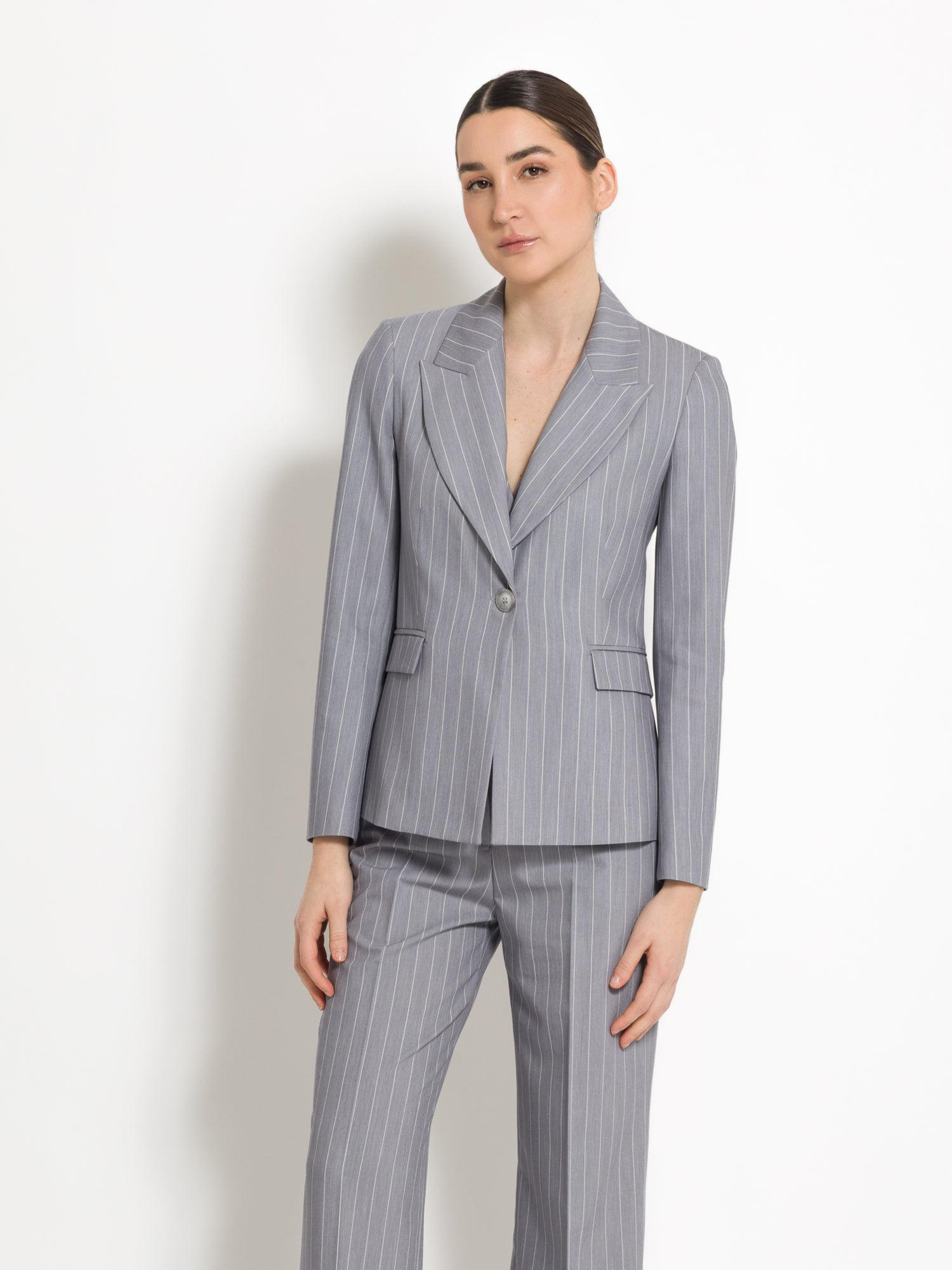 Blazer monopetto gessata | Uncategorized da donna
