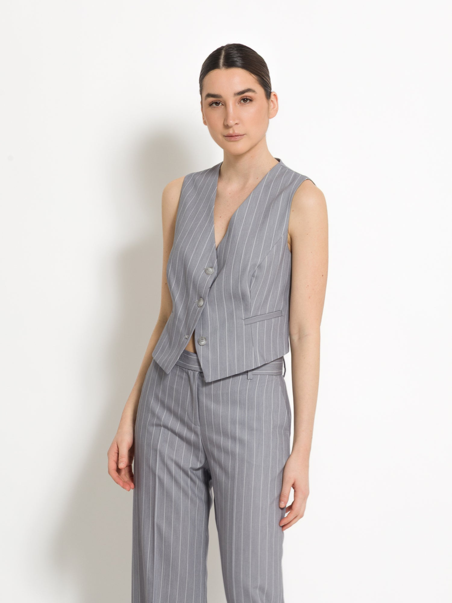 Gilet gessato-C250-107_PERLA | Uncategorized da donna