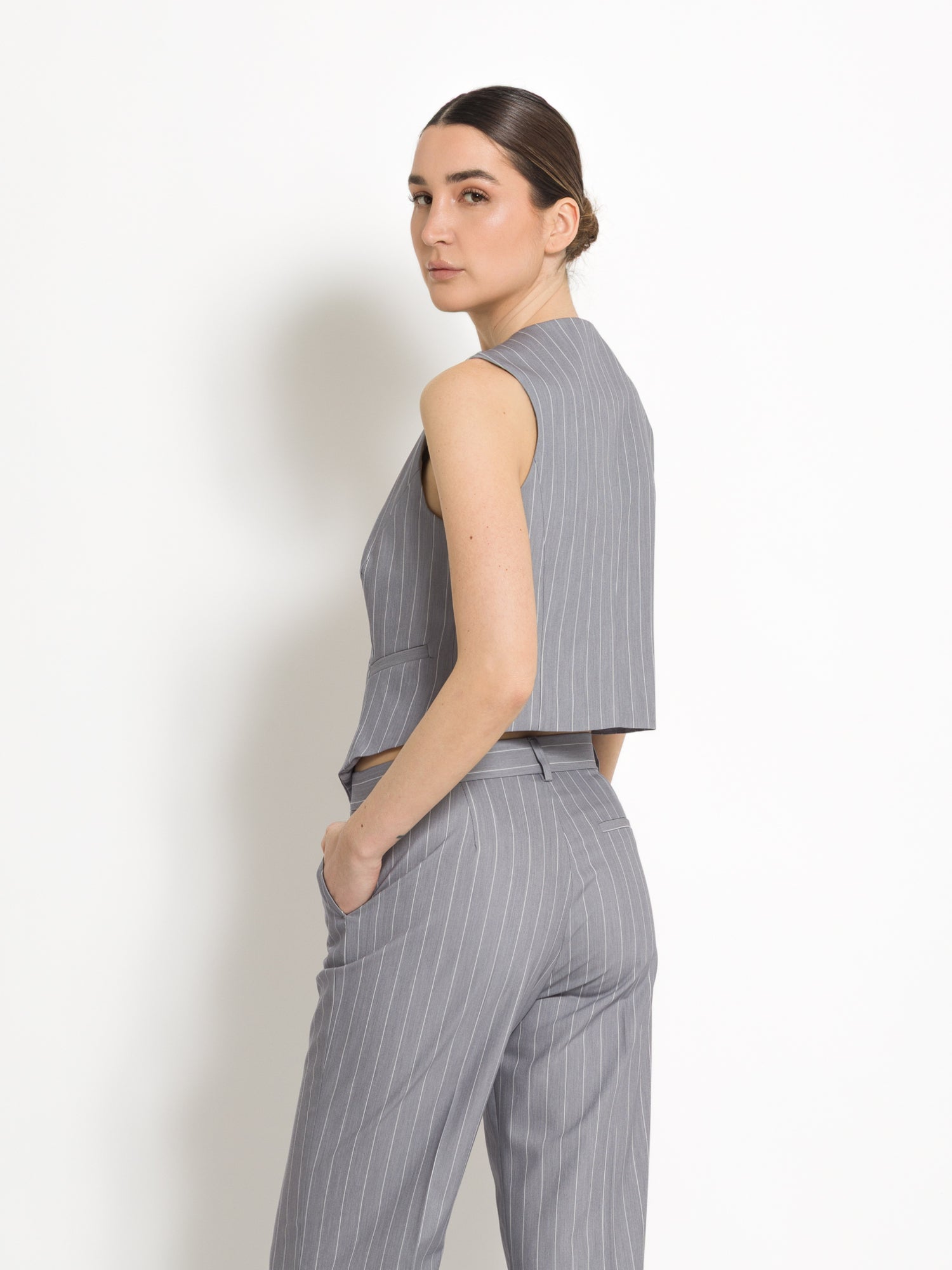Gilet gessato-C250-107_PERLA | Uncategorized da donna