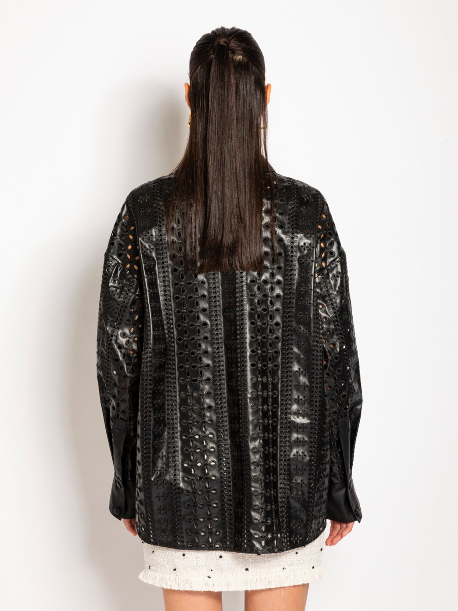 Giacca ecopelle effetto pizzo | Uncategorized da donna