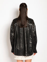 Giacca ecopelle effetto pizzo | Uncategorized da donna