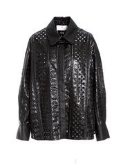 Giacca ecopelle effetto pizzo | Uncategorized da donna
