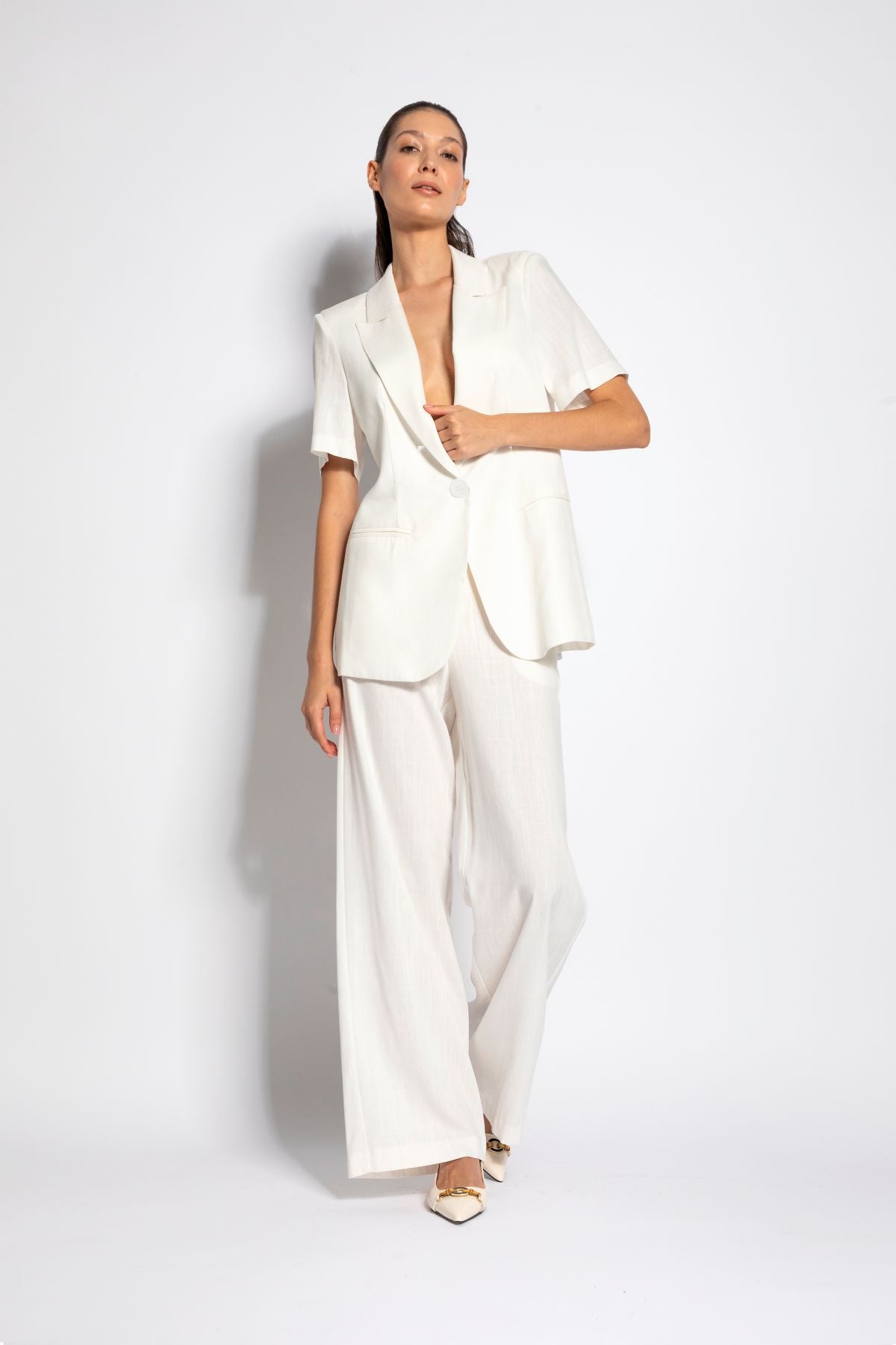 Giacca mezza manica in misto lino | Uncategorized da donna