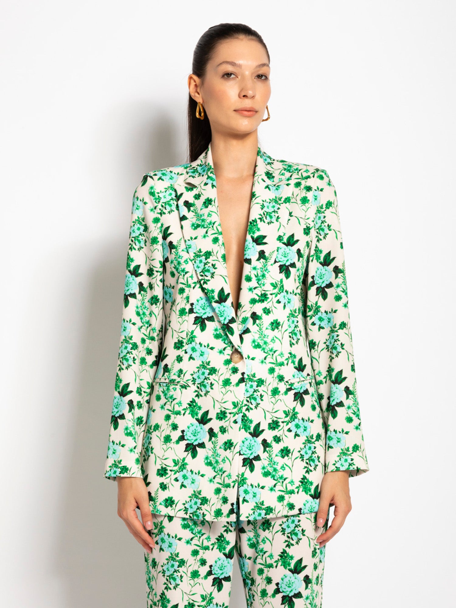 Blazer monopetto stampa fiori | Uncategorized da donna