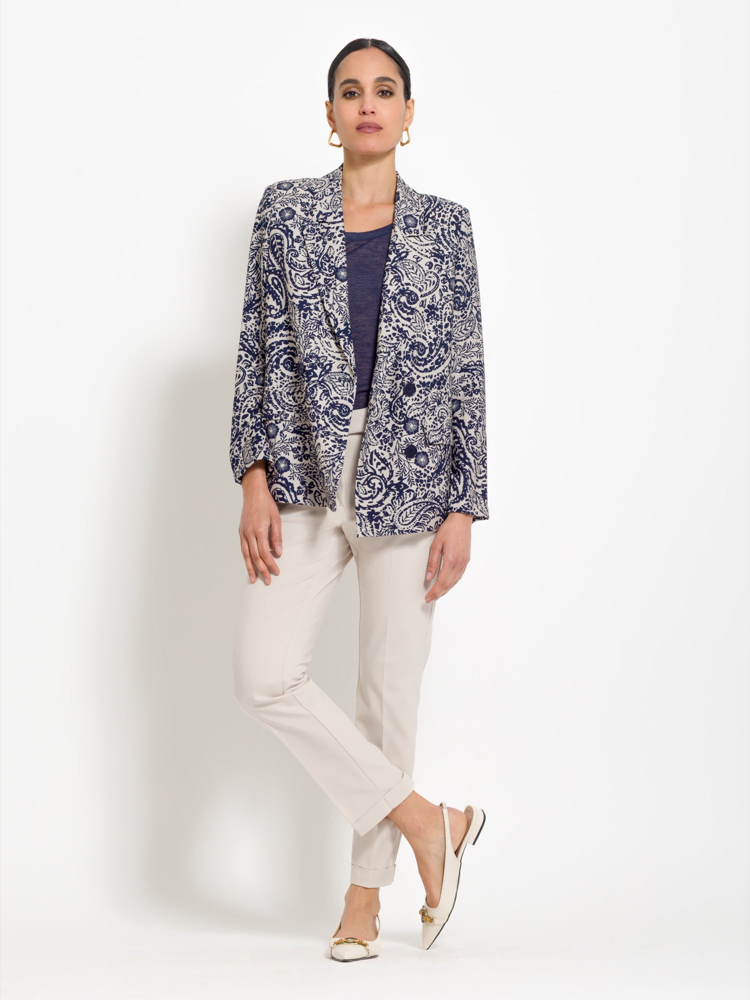 Blazer over doppiopetto stampato | Uncategorized da donna