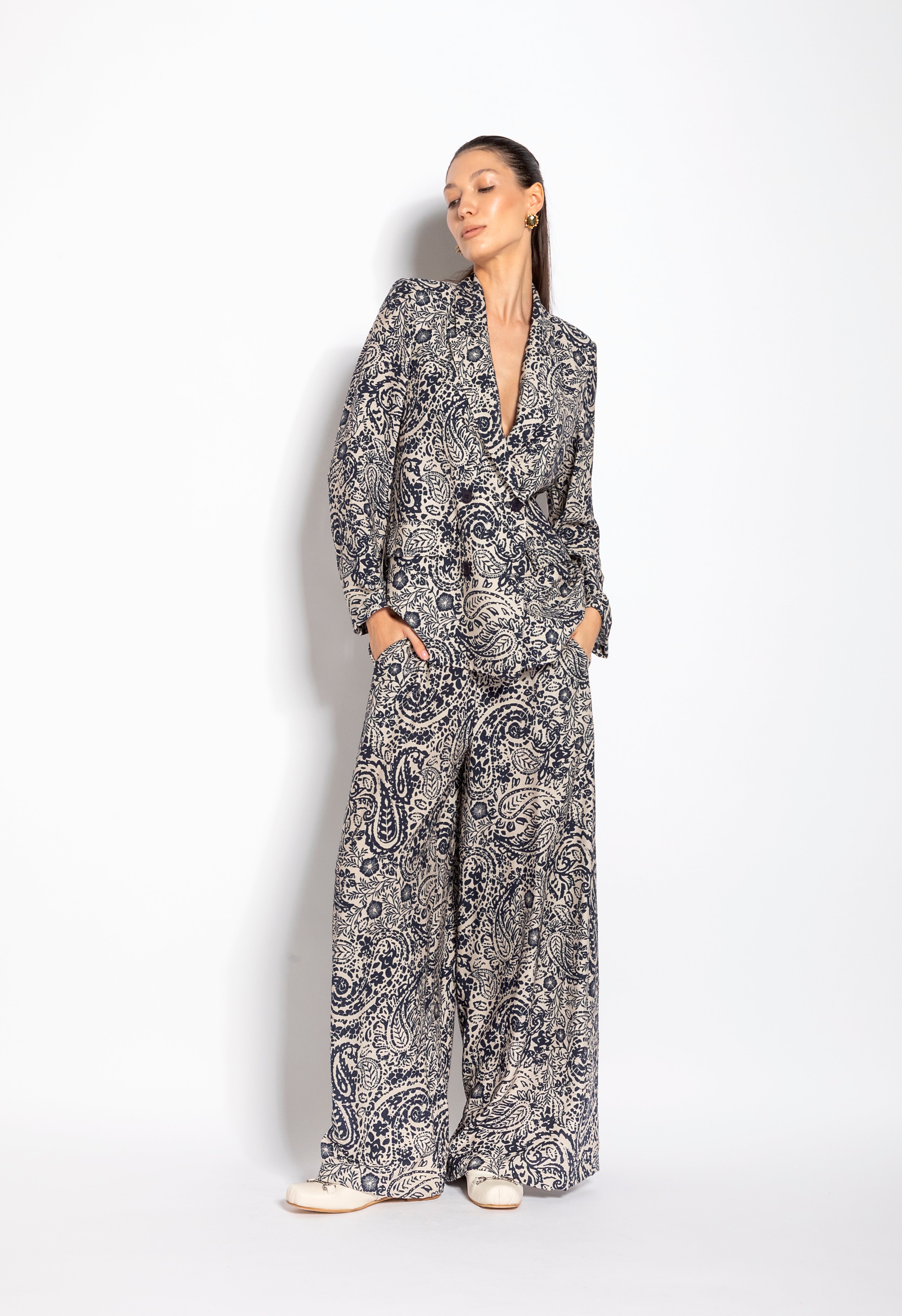 Blazer over doppiopetto stampato | Uncategorized da donna