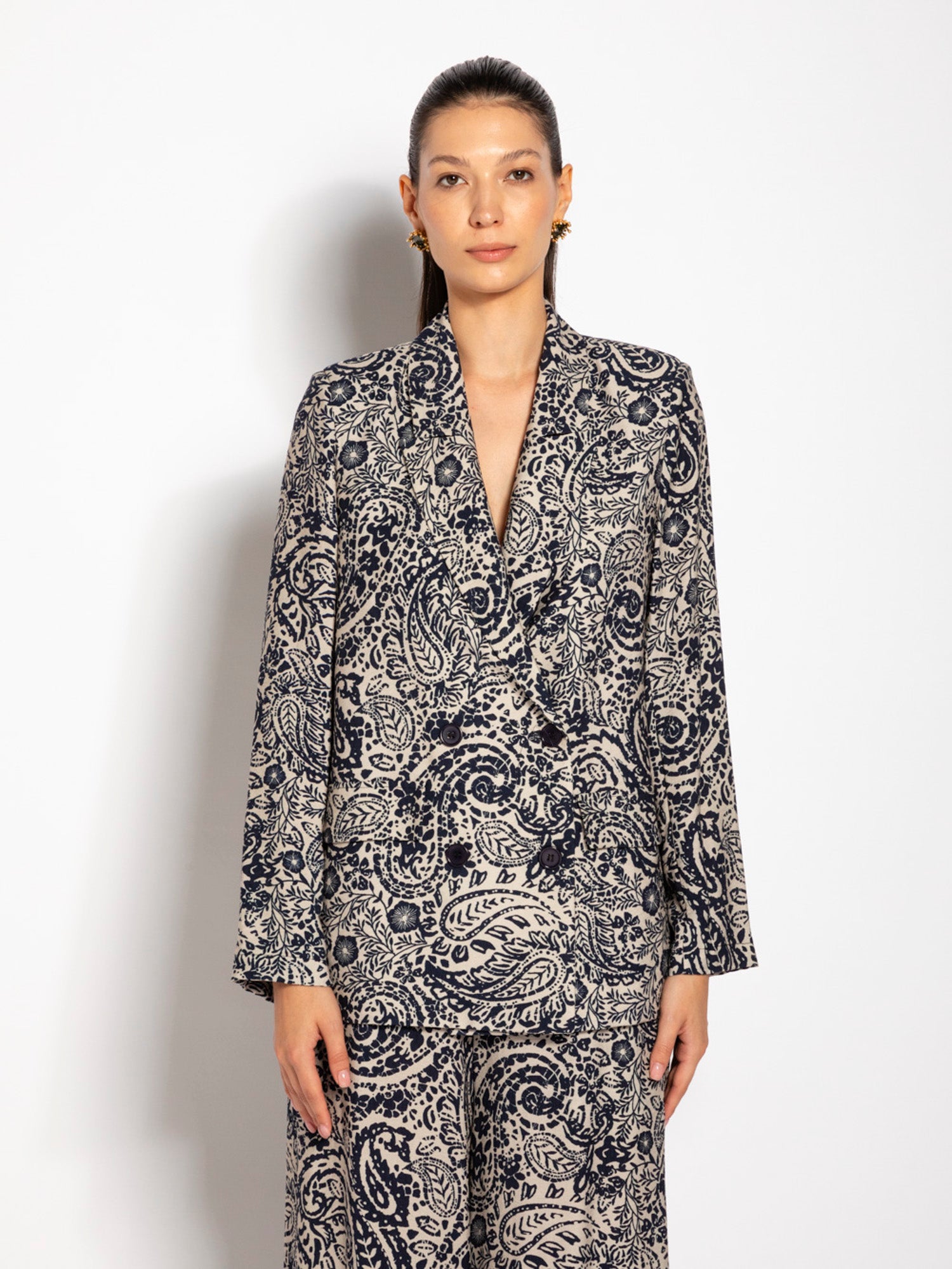 Blazer over doppiopetto stampato | Uncategorized da donna
