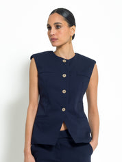 Blazer smanicato in cotone | Uncategorized da donna