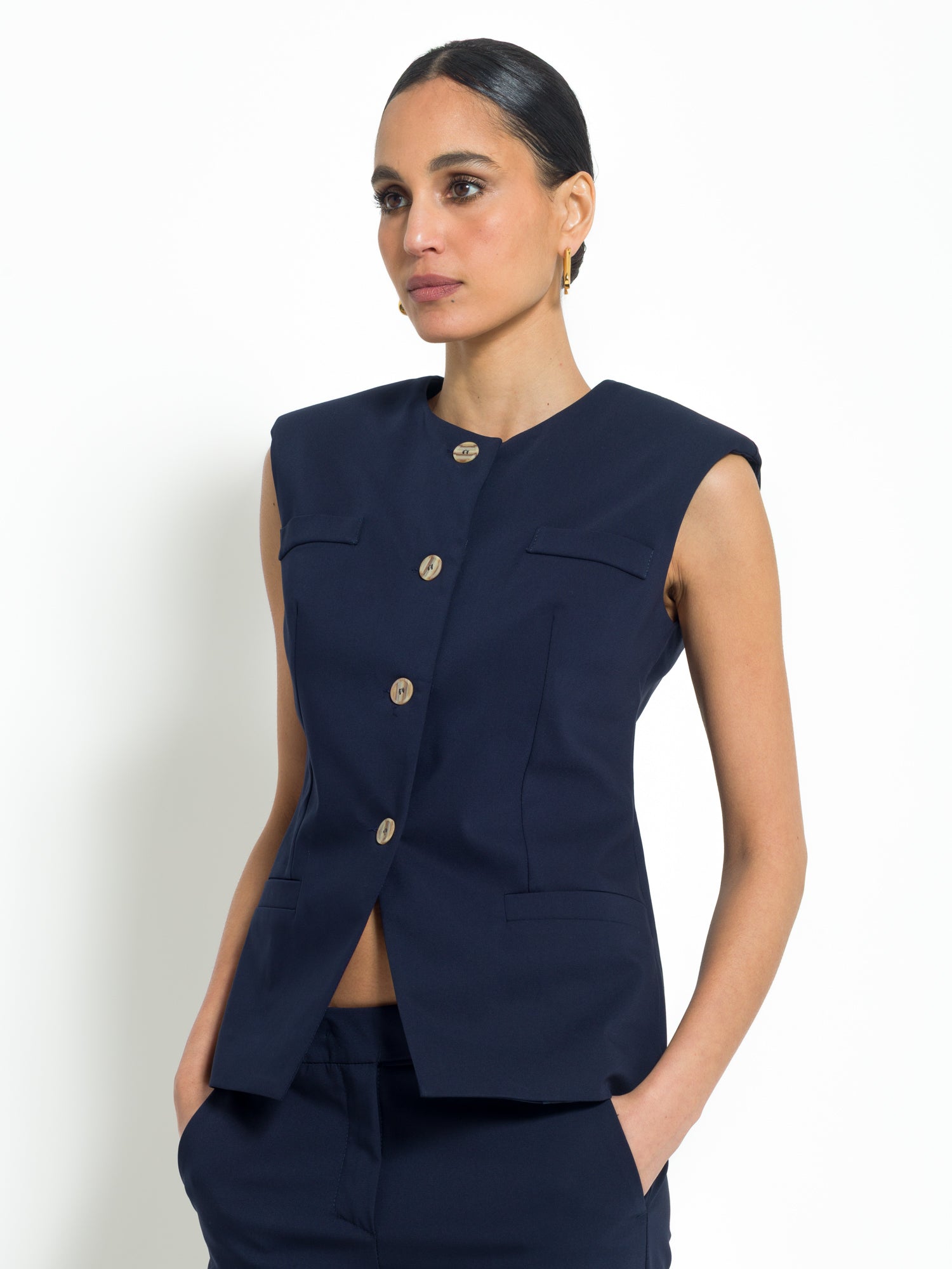 Blazer smanicato in cotone | Uncategorized da donna
