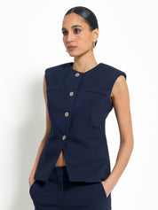 Blazer smanicato in cotone | Uncategorized da donna