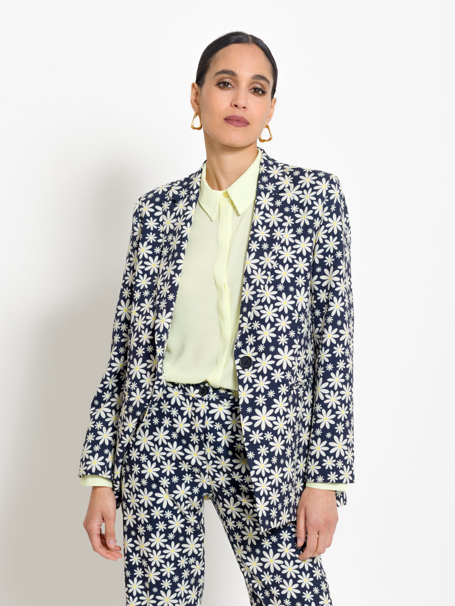 Blazer monopetto stampa margherite | Uncategorized da donna