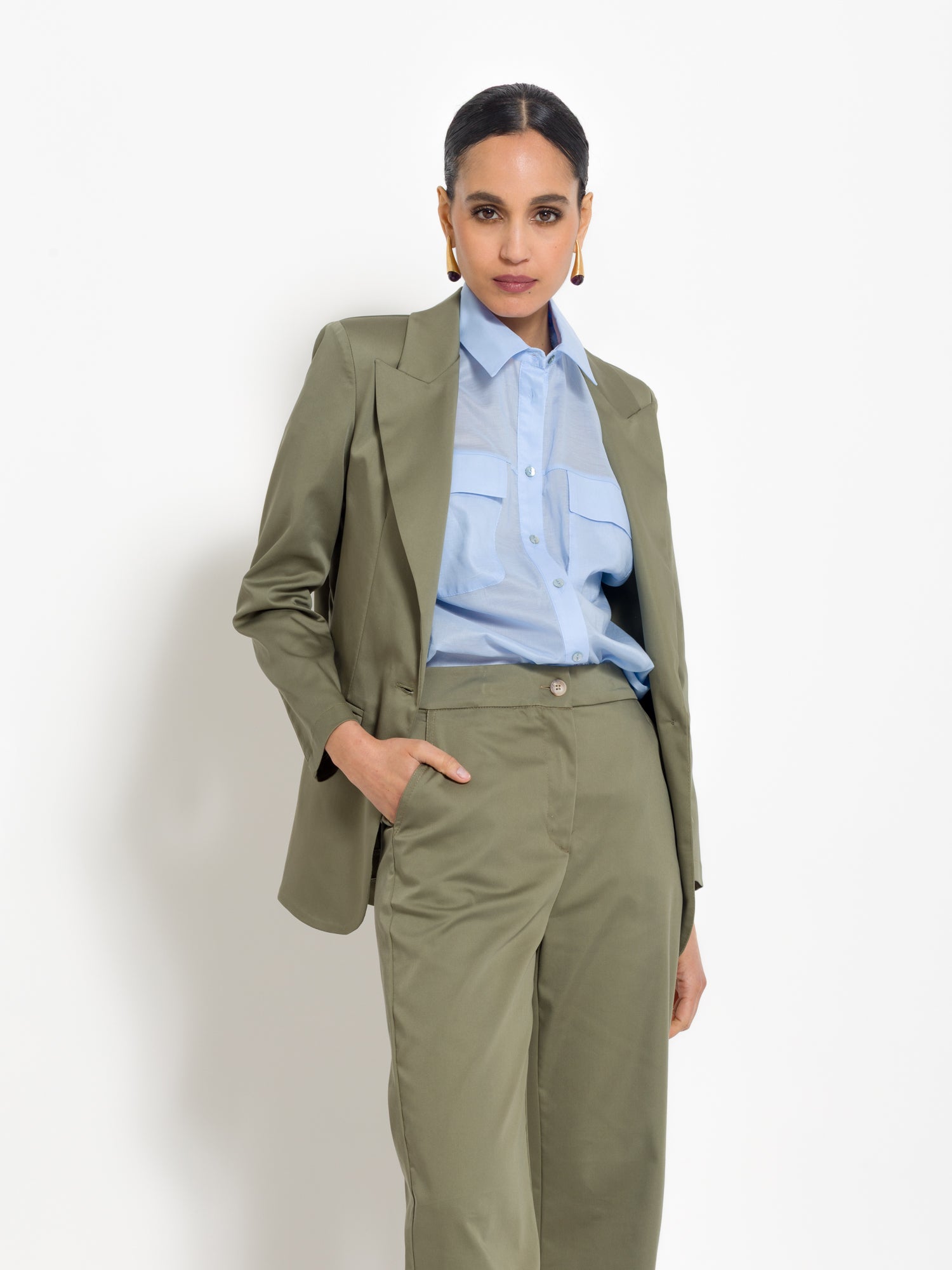 Blazer monopetto in cotone | Uncategorized da donna