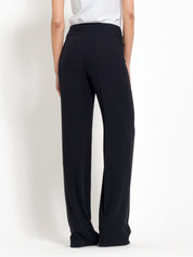 Flowing diagonal trousers with wide legs