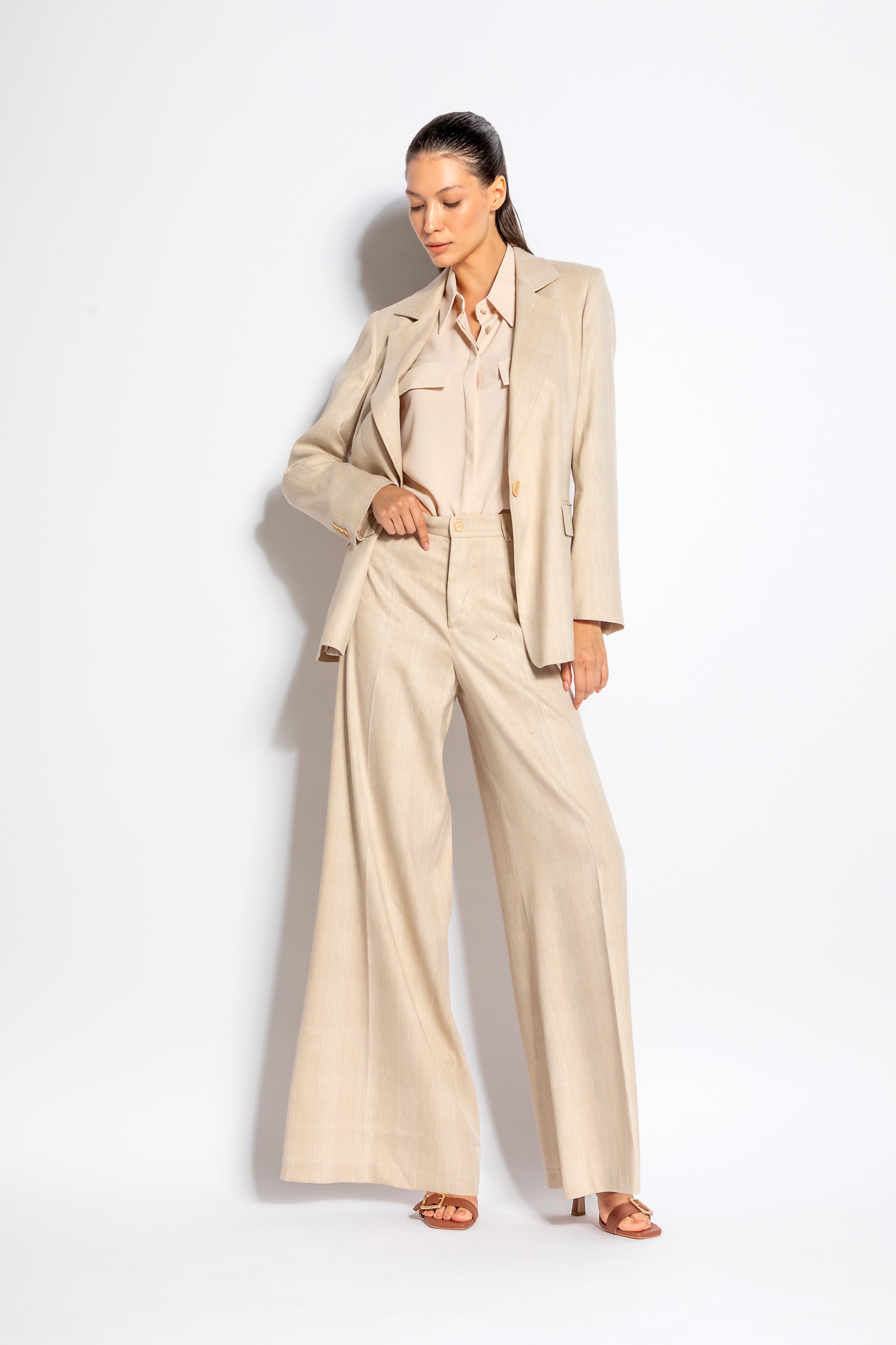 Blazer monopetto in galles fiammato | Uncategorized da donna