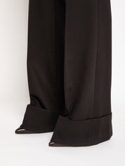 Pantalone flare con risvolto