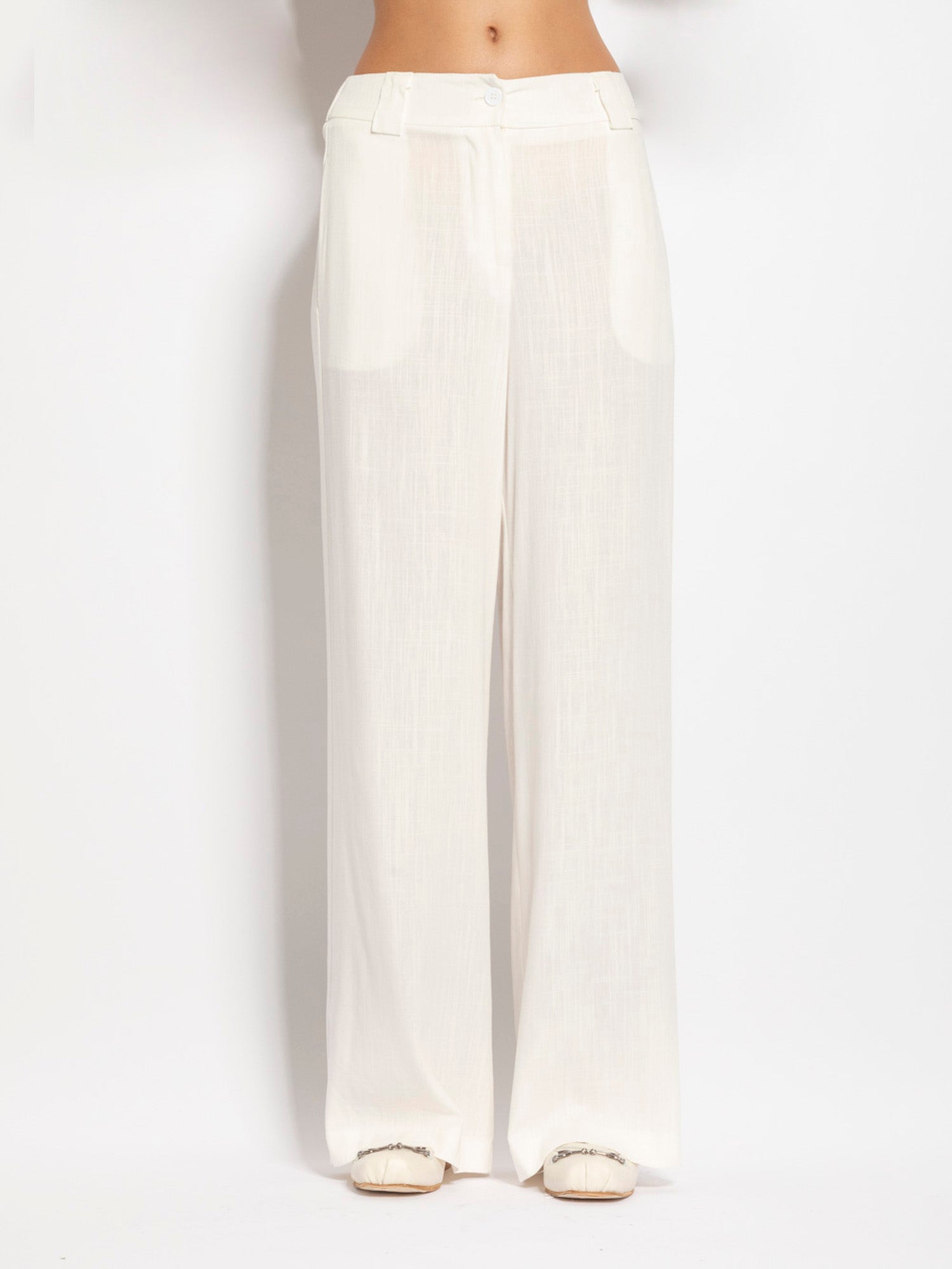 Wide-leg linen trousers