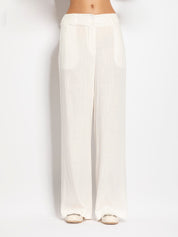 Wide-leg linen trousers
