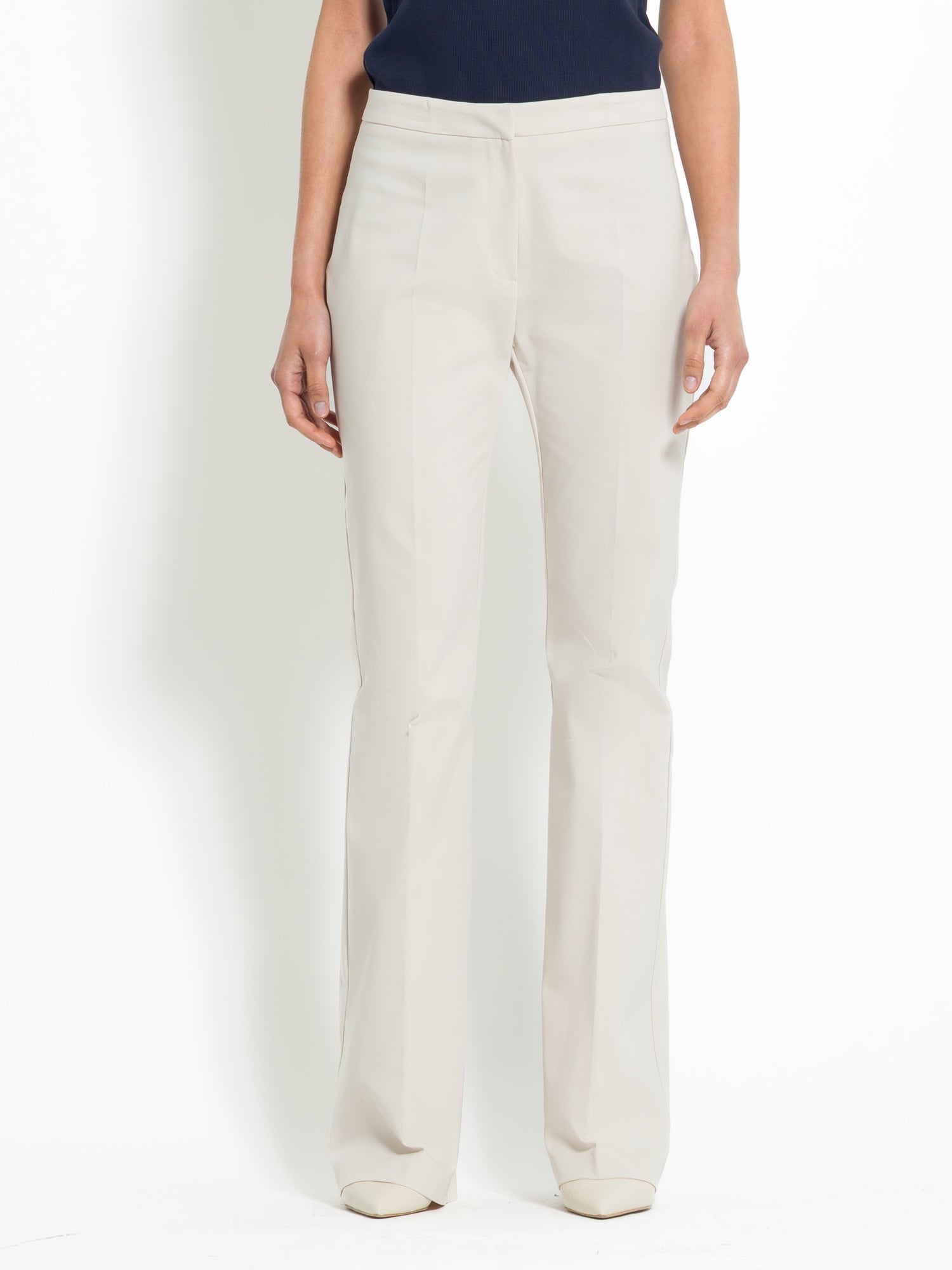 Pantalone flare in cotone