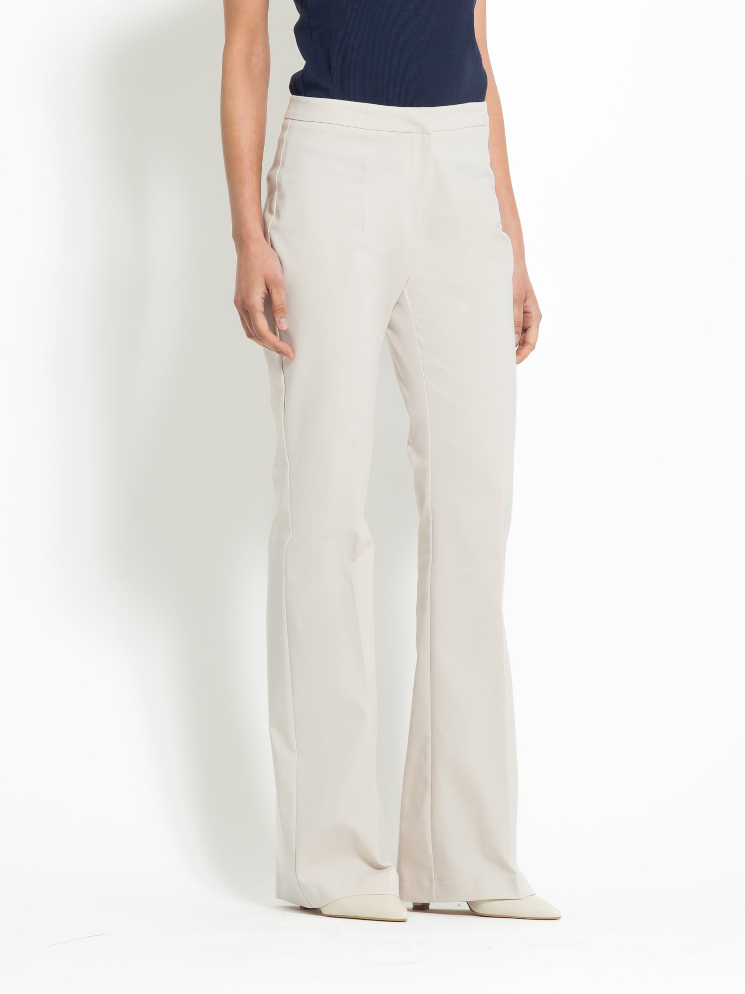 Pantalone flare in cotone