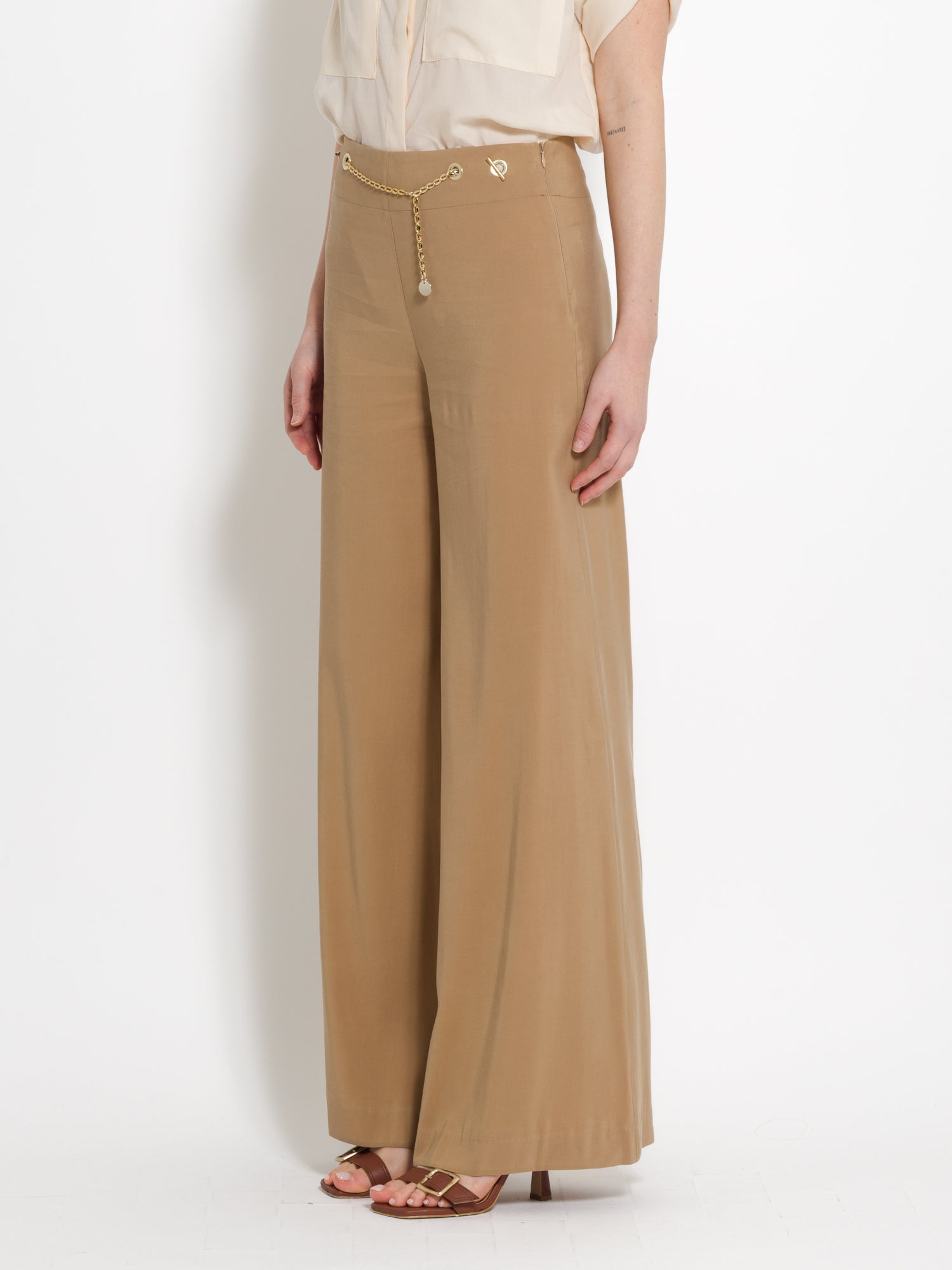 Pantalone con cintura catena in tencel | Uncategorized da donna