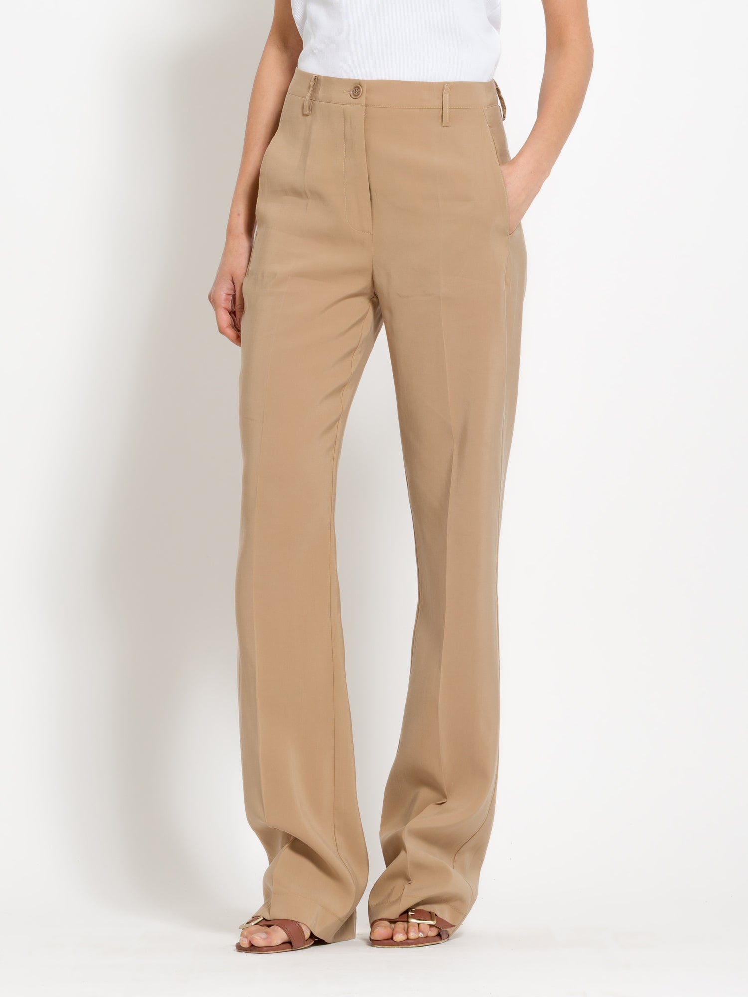 Pantalone a vita alta in tencel