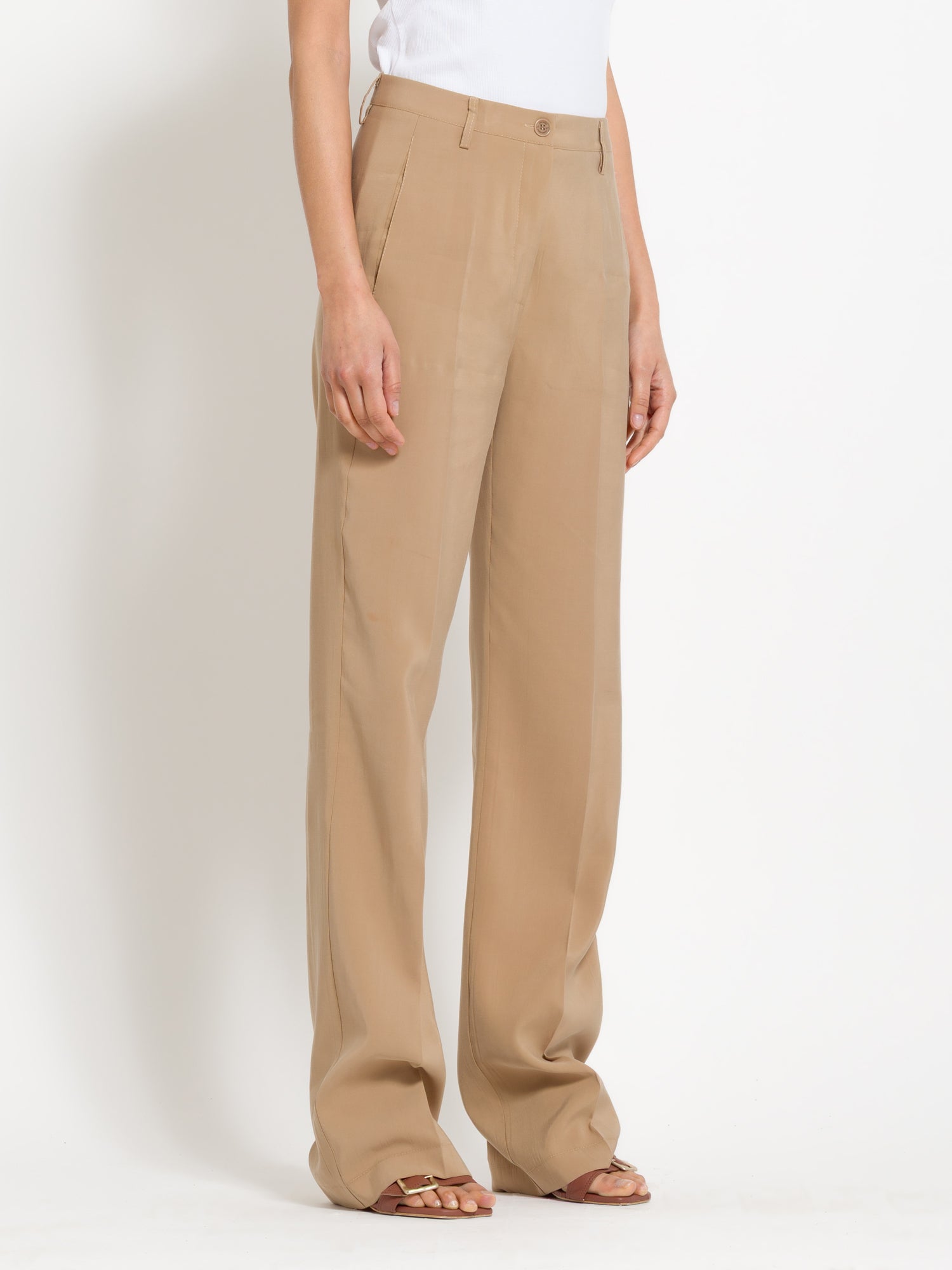 Pantalone a vita alta in tencel