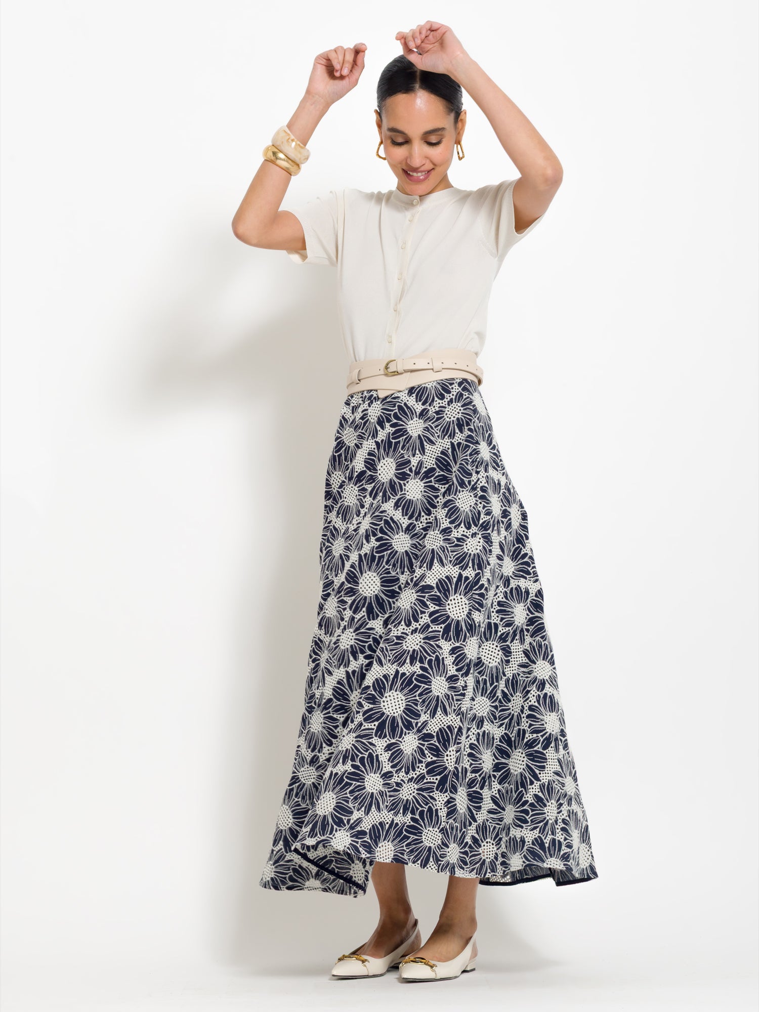 Gonna lunga in cotone ricamato | Uncategorized da donna