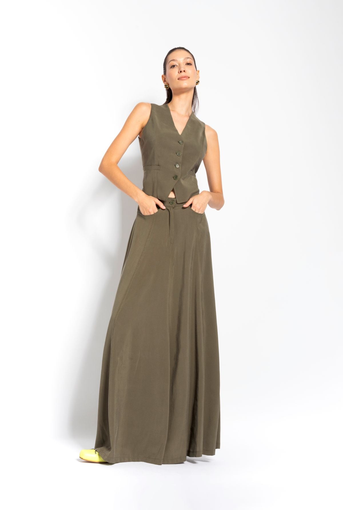 Gonna lunga in tencel con tasche | Uncategorized da donna
