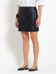 Minigonna ecopelle laserata effetto pizzo | Uncategorized da donna