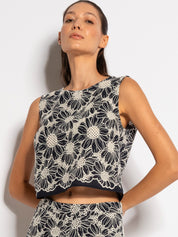 Top crop in cotone ricamato | Uncategorized da donna