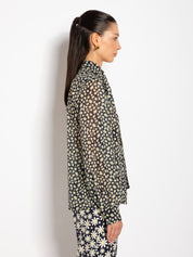 Camicia in georgette stampa micro margherita | Uncategorized da donna