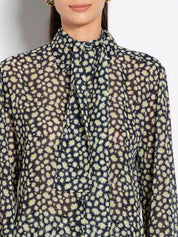 Camicia in georgette stampa micro margherita | Uncategorized da donna