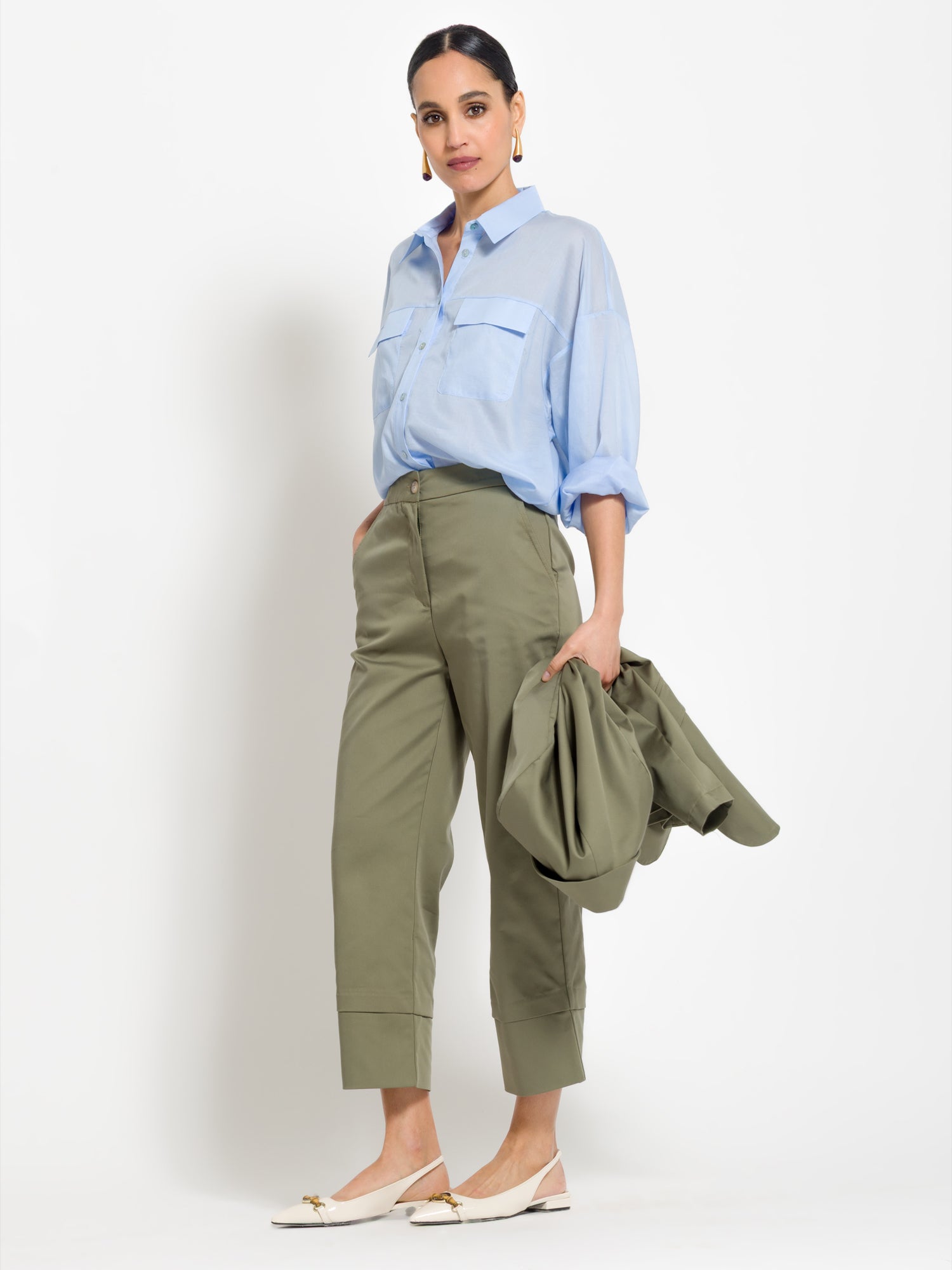 Camicia in mussola di cotone con tasche | Uncategorized da donna
