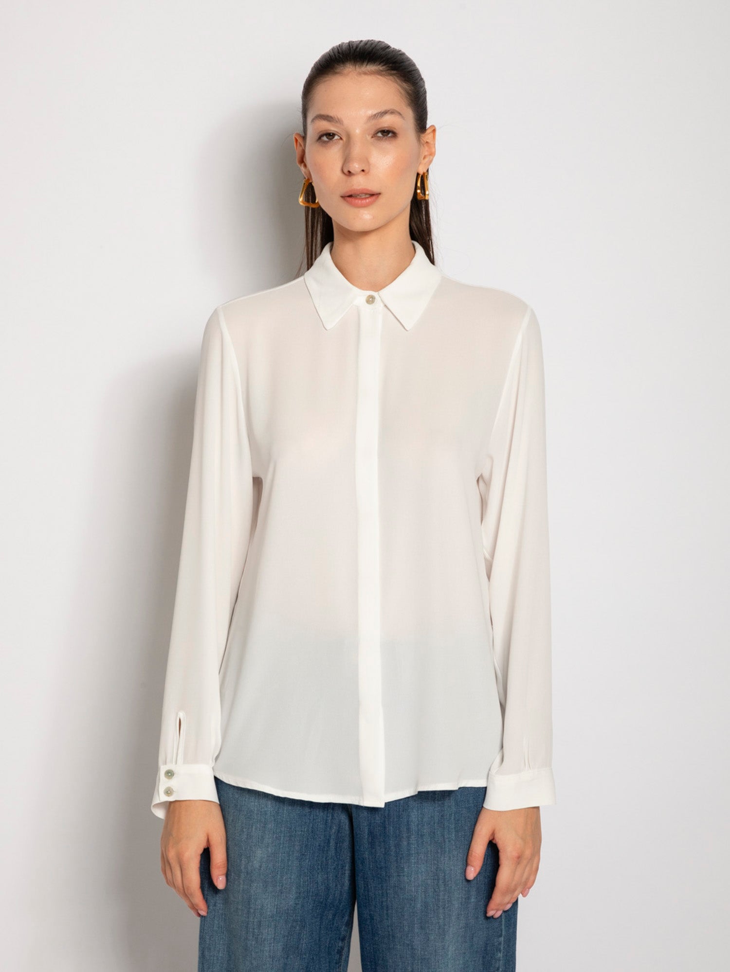 Camicia in viscosa con chiusura bottoni | Uncategorized da donna