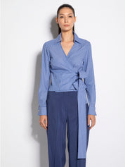 Camicia incrocio cropped in cotone | Uncategorized da donna