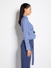 Camicia incrocio cropped in cotone | Uncategorized da donna