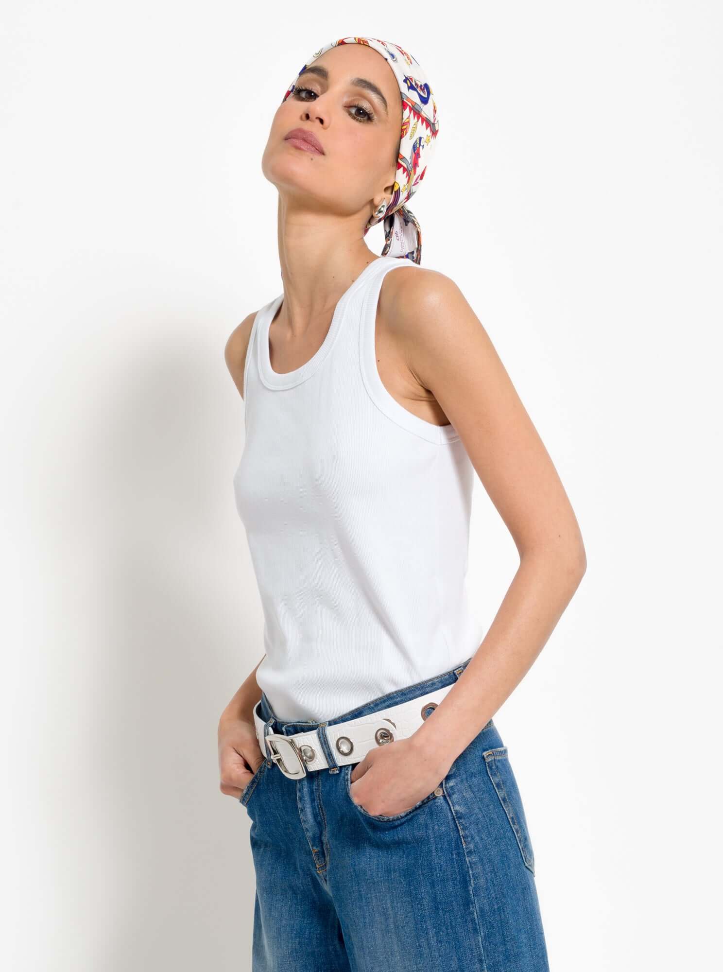 Cintura in pelle stampa cocco con occhielli | Uncategorized da donna