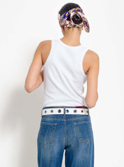 Cintura in pelle stampa cocco con occhielli | Uncategorized da donna