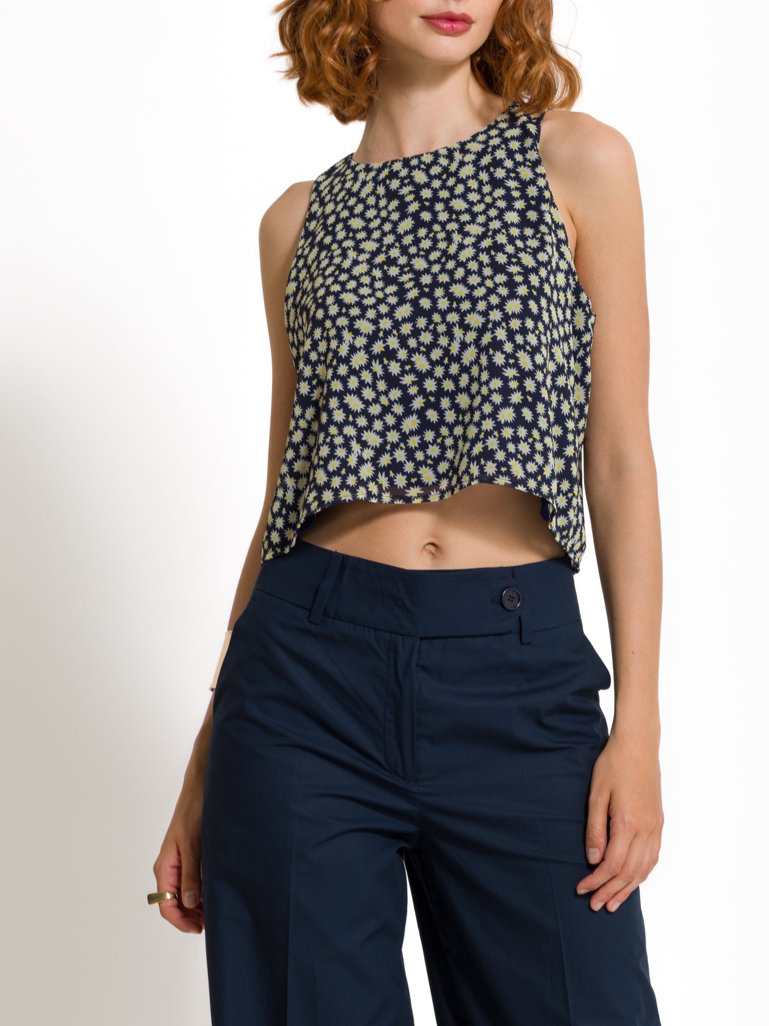 Crop top stampa margherite | Uncategorized da donna