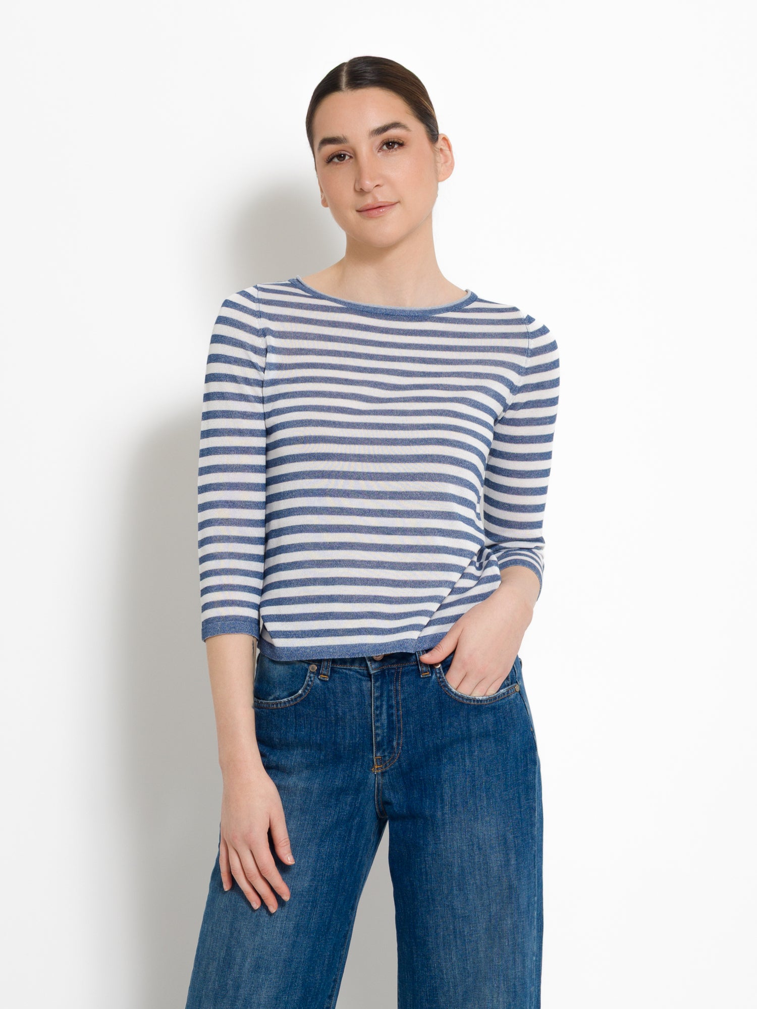 Maglia a righe manica tre quarti | Uncategorized da donna