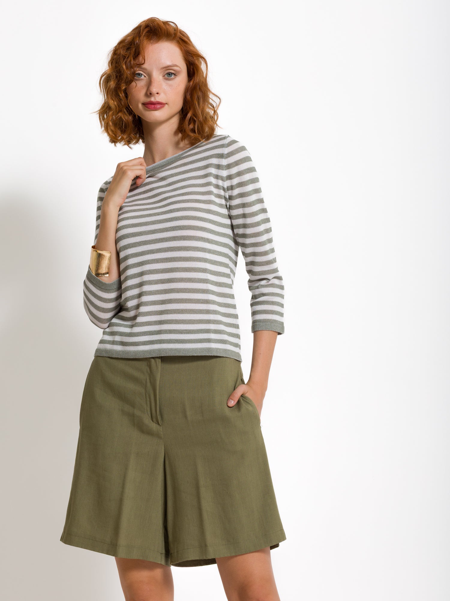 Maglia a righe manica tre quarti | Uncategorized da donna